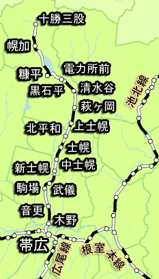 士幌線路線図