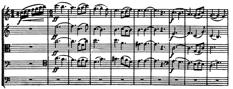 楽譜：チャイコフスキー 弦楽セレナーデ第1楽章より