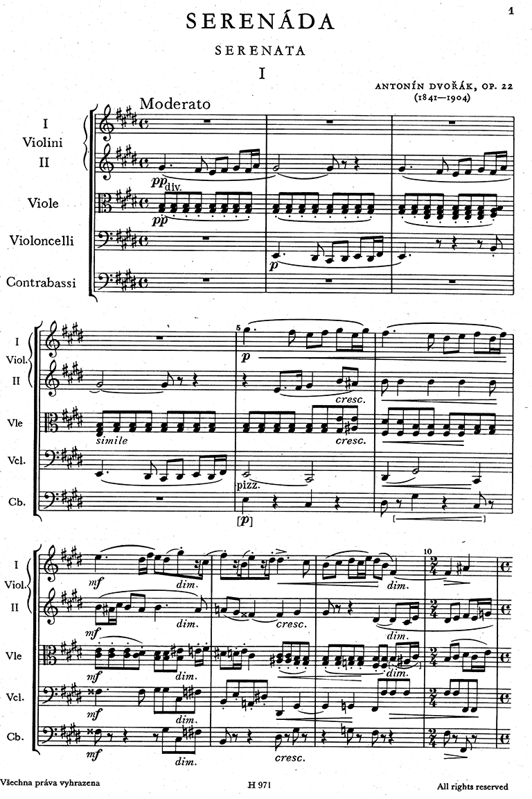 ドヴォルザーク [Dvorak], 弦楽セレナーデ ホ長調 作品22, Serenade 
