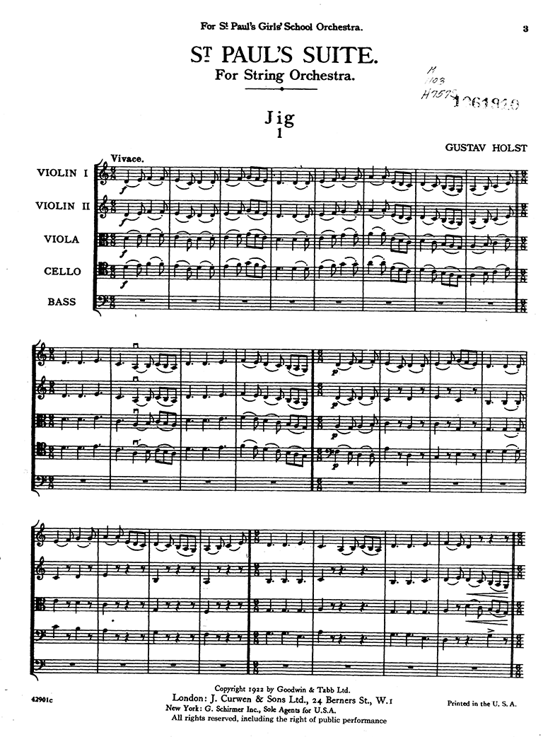 ホルスト [Holst], セント・ポール組曲, St.Paul's Suite Op.29