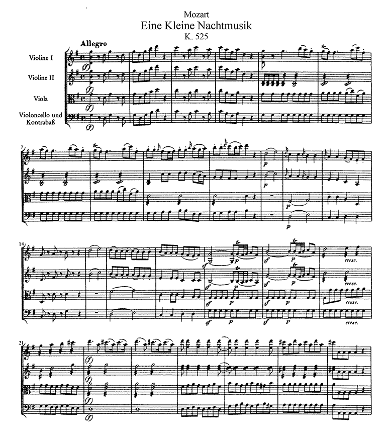 モーツァルト [Mozart], アイネ・クライネ・ナハトムジーク, Eine